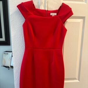 Calvin Klein Red Sheath Dress-size 2- NWOT